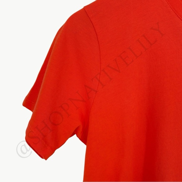 NWT Sézane Conrad Organic Cotton Short Sleeve T-Shirt | Sz Small  | Tangerine - Picture 6 of 11